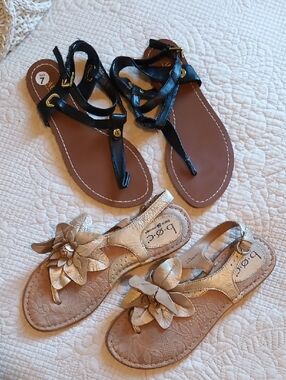Women's Sandals Ralph Lauren & B.O.C Born Size 7 Lot 2 Pairs